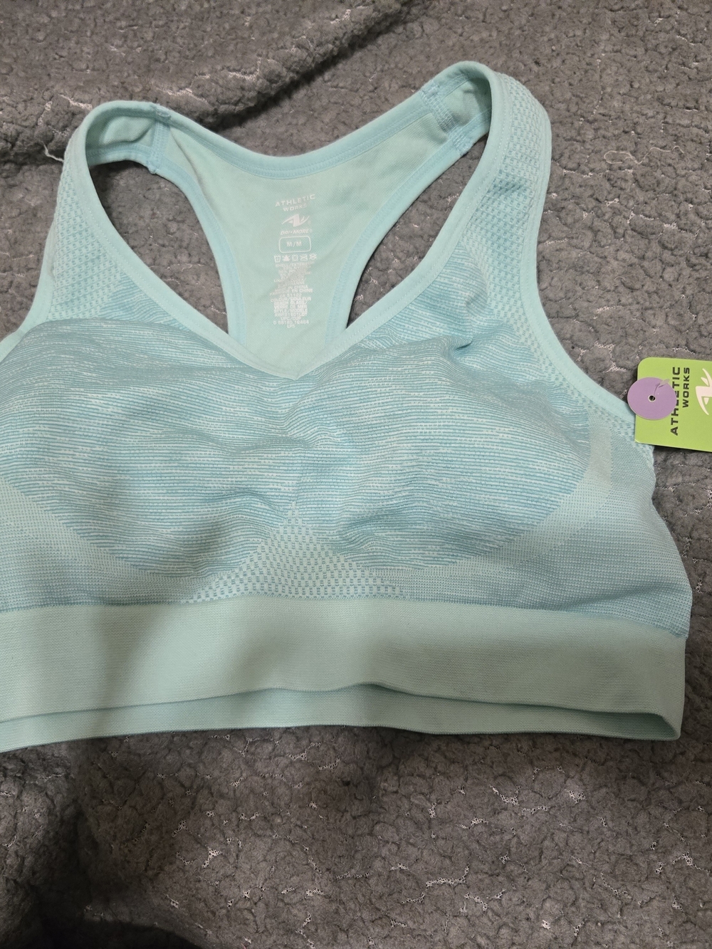 Athletic Works Light Mint Racerback Seamless Sports Bra